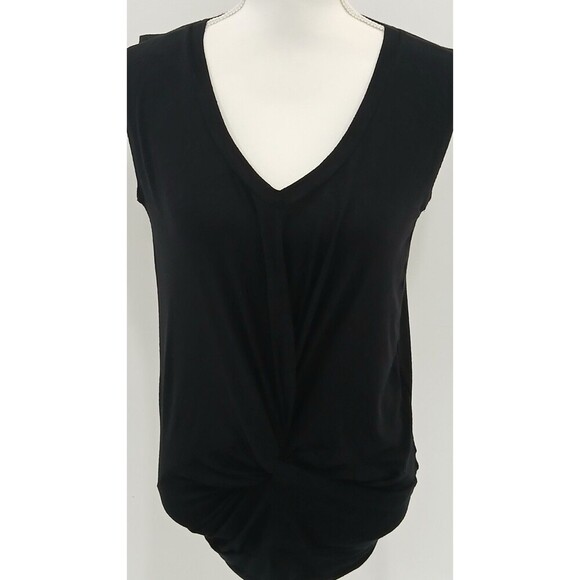 Dolan Women’s XS Black Knot Twist Front Sleeveless Soft Rayon Tank Top - Picture 2 of 8